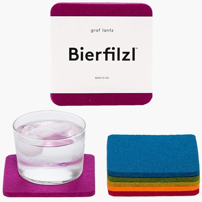Graf Lantz - Bierfilzl Merino Wool Square Coasters Set of 6 - Rainbow - Absorbs by GrafLantz