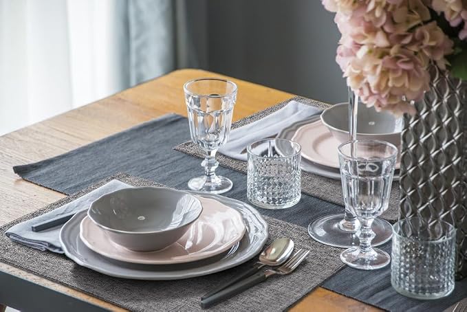 Faux Cotton Linen Placemats Set of 6, Cloth Washable Farmhouse Dining Table Mats - Image 8
