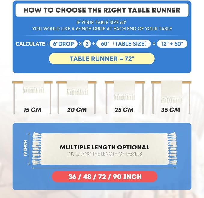 Artoid Mode Terracotta Orange Tassel Table Runner, Fall Linen Blend Rustic - Image 6