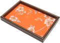 Wooden Valet Tray with Floral Base by Unknown