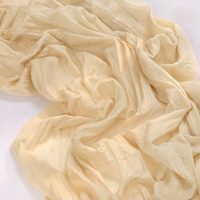 Champagne Cheesecloth Table Runner Farmhouse Sand Gauze Table Runner | - Image 4