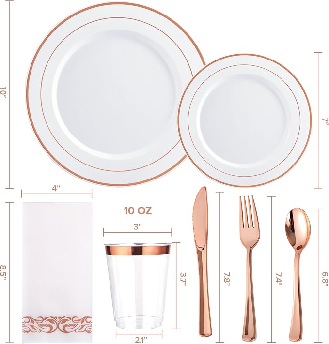 FOCUSLINE 350 Ct Disposable Dinnerware Set - Image 2