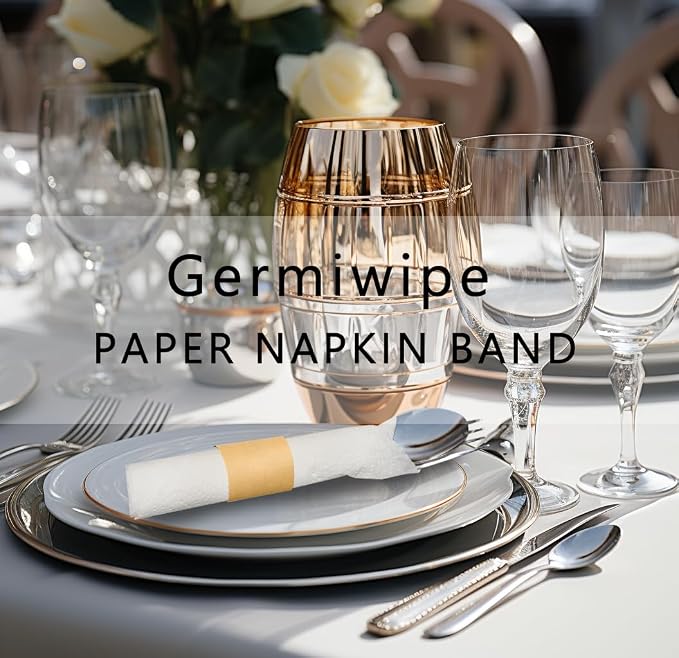 Germiwipe 500 Pcs Self-Adhesive Napkin Bands, | Paper Napkin Rings - Image 6