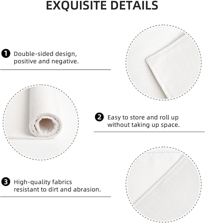 Fiokroo Black with White Marble Placemats Set of 4 Table Mats Table Tableware - Image 4