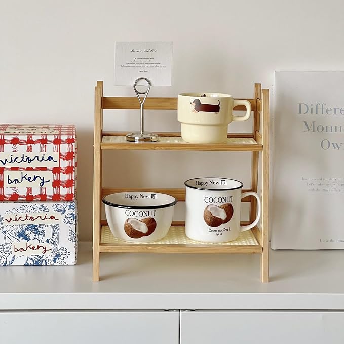 Wooden Double Layer Rack, Compact Tabletop Storage Rack, Versatile Organizer - Image 7