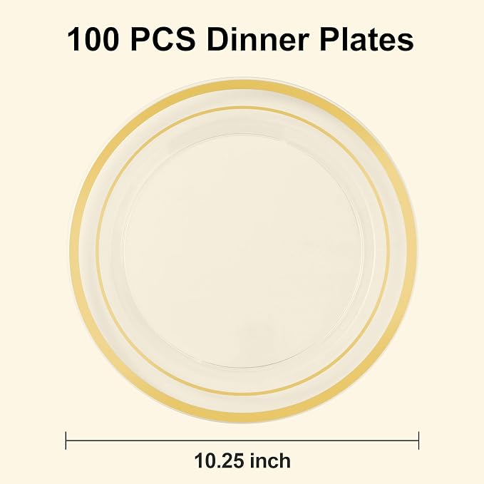 BESTSTAR 100PCS Clear Plastic Plates - Image 2