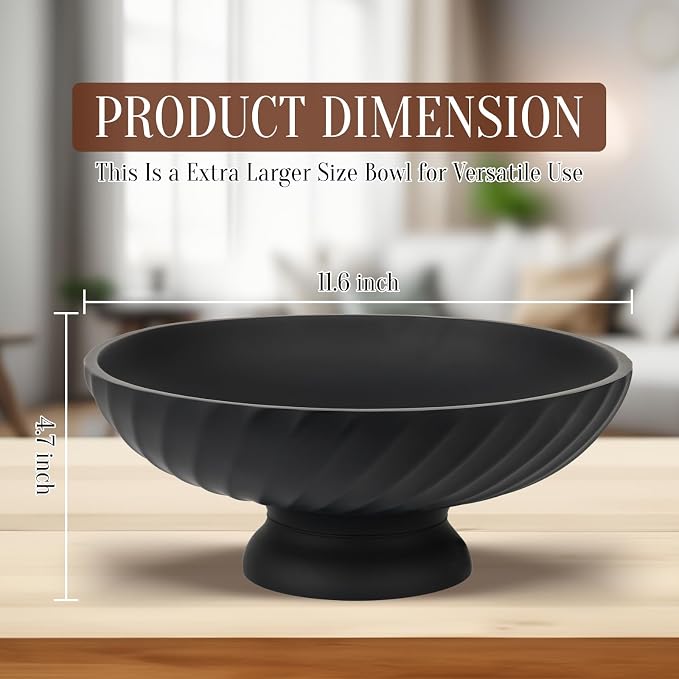 Deobath Large Resin Pedestal Decorative Bowl - Image 4