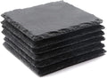 VIBRATITE 6 Pack 4 Inch Square Black Slate Drink Coasters | Laser Engraving by VIBRATITE