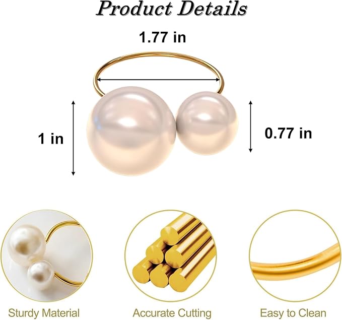 50 Pcs Pearl Napkin Rings - Image 3