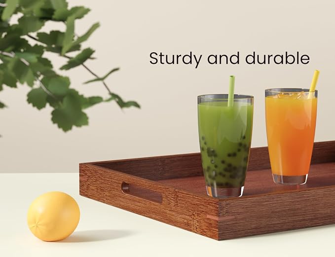 Fibogollo Bamboo Set of 2 Serving Tray - Image 3