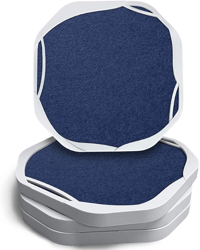 UMIRRO Absorbent Felt & Silicone Drink Coasters Set of 4, Nevy Blue | Leakproof by Umirro