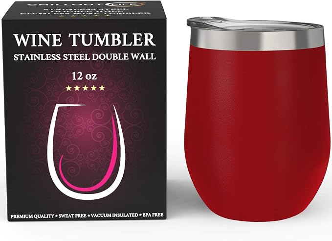 CHILLOUT LIFE 12 oz Stainless Steel Wine Tumbler - Image 2