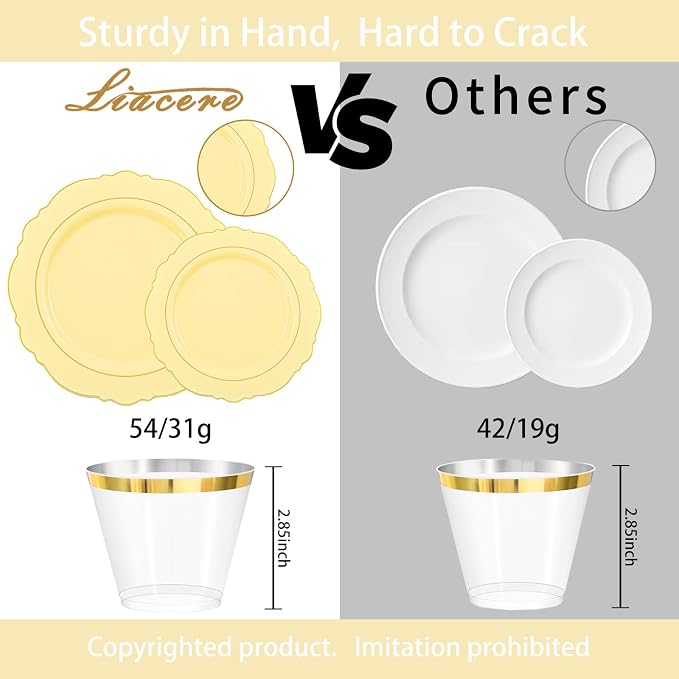 350PCS Yellow Plates - Image 7