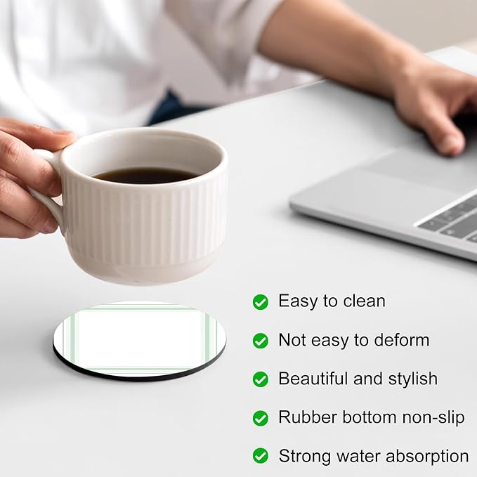 Simple Lines Coasters Set of 2, Absorbent Coasters - Image 4