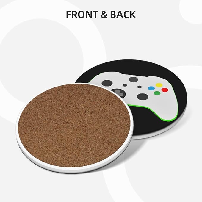 Video Games Coasters Set of 4, Absorbent Ceramic Drink Coasters Cup Mat - Image 2
