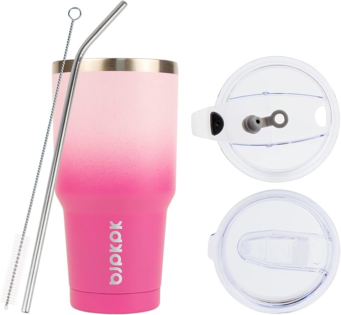 BJPKPK 30 oz Tumbler with Lid and Straw, Insulated Stainless Steel Cup | Double - Image 2