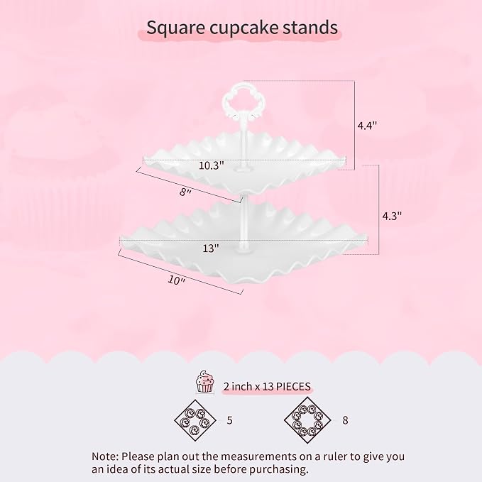Pack of 11 NWK Cake Stand Set of Cupcake Stand, Tray & Table Cloth | Includes 3 - Image 3