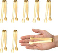 8PCS Gold Mini Metal Tongs, Stainless Steel 304, by SCORYULE