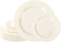 U-QE 60PCS Ivory Plastic Plates by U-QE