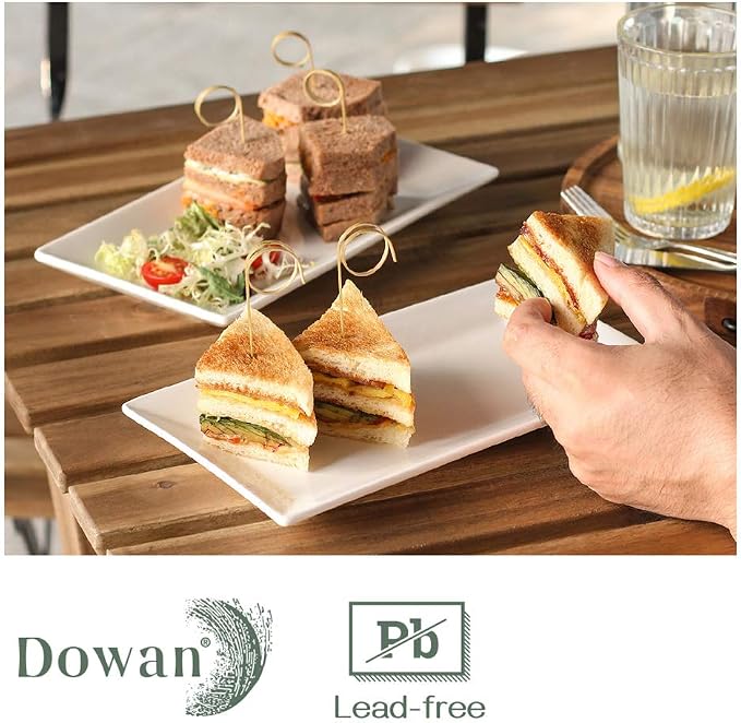 DOWAN 9.7" Rectangle Serving Plates Set of 4 - Image 4