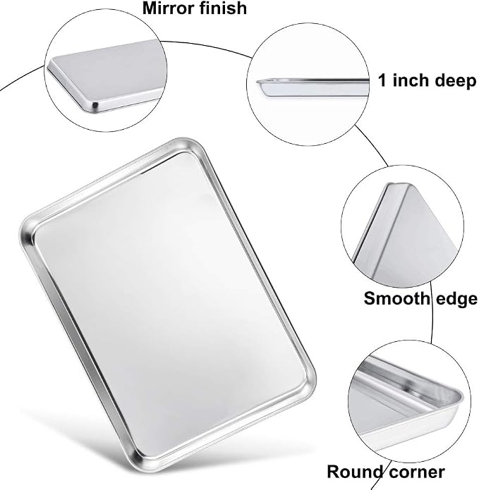 TeamFar Baking Sheets Set of 3, Non-Toxic & Healthy, Mirror Finish & Dishwasher - Image 7