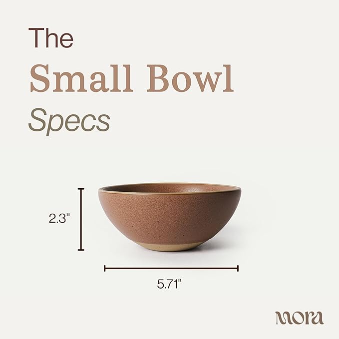 MORA Small Bowls Set of 4, 16oz Ceramic Pottery Dessert Bowls - Image 2