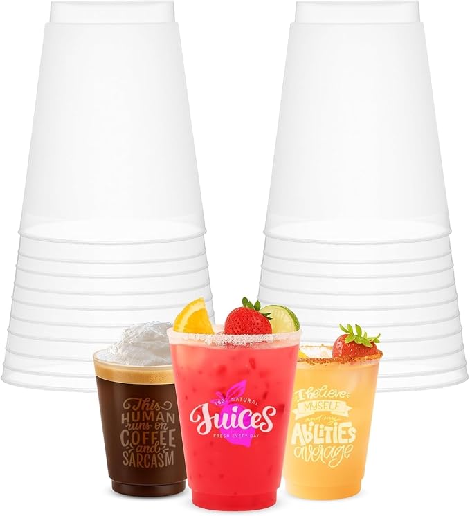 Concession Essentials – 12oz Frost Flex Plastic Cups – Shatterproof Reusable by Unknown