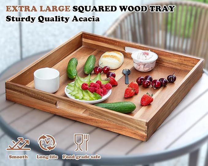 Large Ottoman Tray for Living Room, Appetizers - Image 3