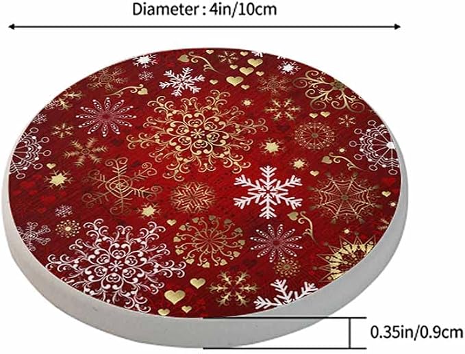 oFloral Gold White Snowflake Coasters - Image 2