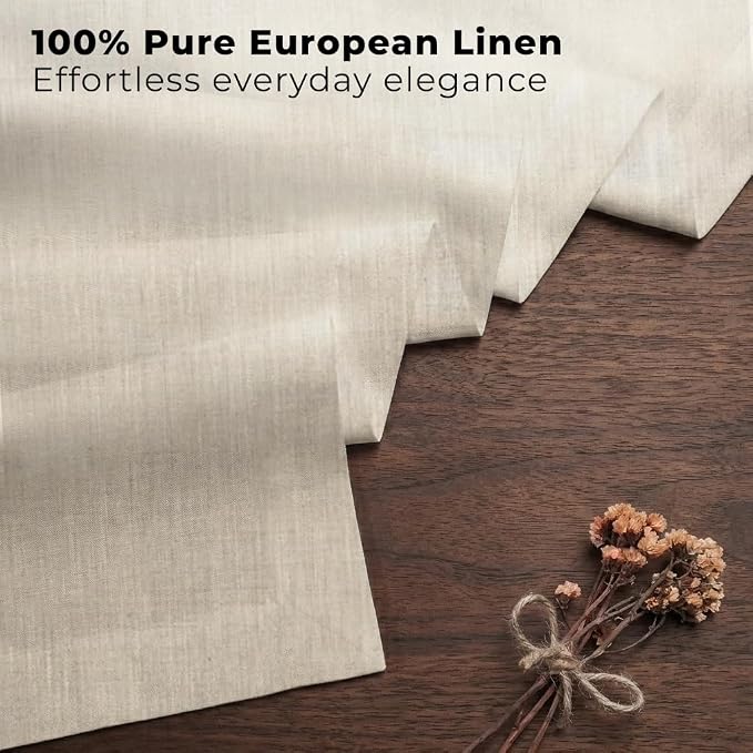 Classic Linen™ by D'Moksha Light Natural Table Runner 120 Inches Long, 100% - Image 2