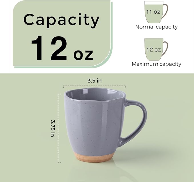 AmorArc 12oz Ceramic Coffee Mugs set of 6, Stylish Coffee Mugs - Image 2