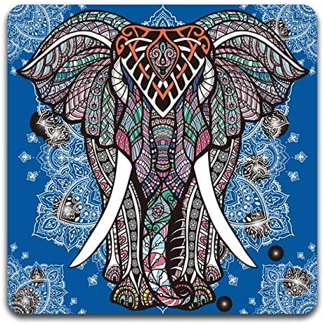 Watercolor Hand Drawn Elephant Square Coaster Set of 4 | Square Coaster Set - Image 2