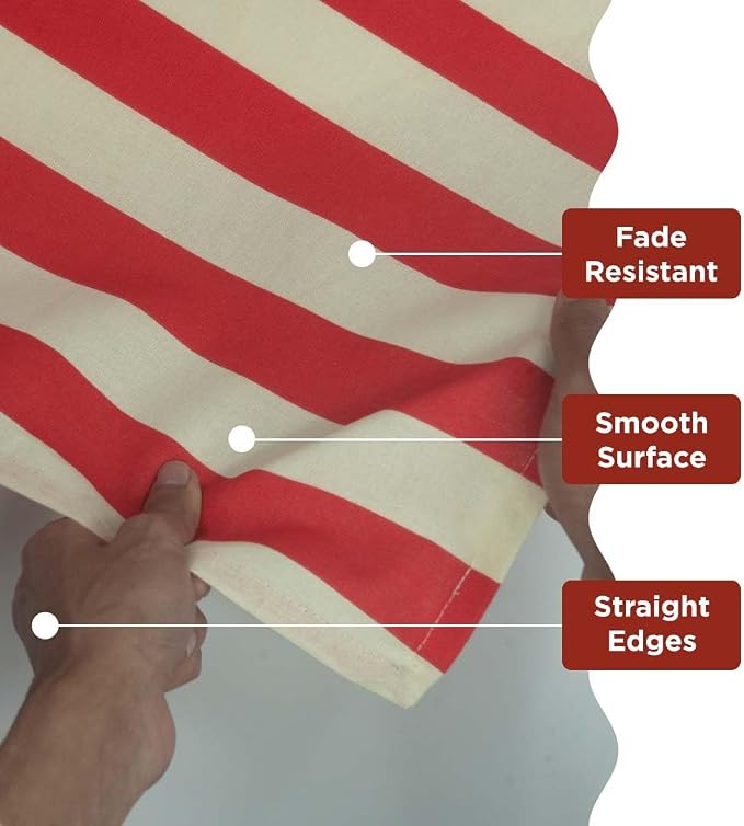 Folkulture Table Runner 90 inches Long | Vertical Striped White & Red Table - Image 4