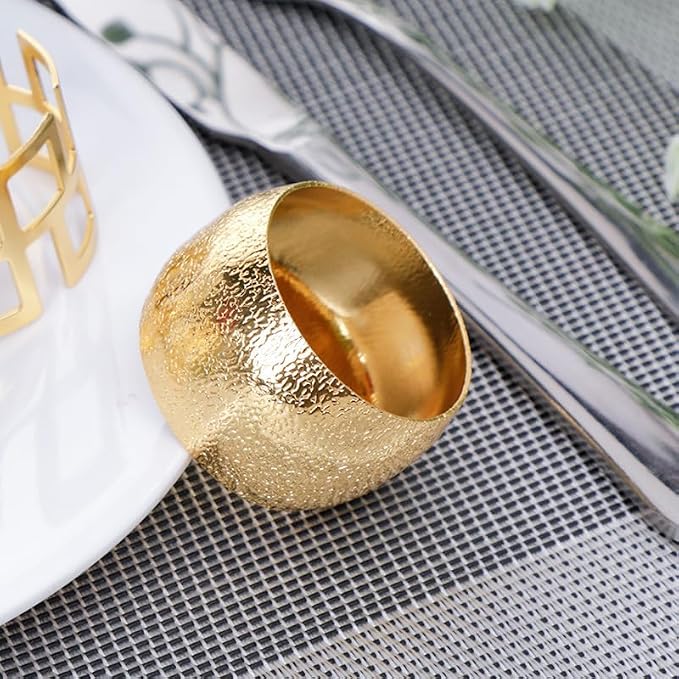 Set of 100 Napkin Rings Metal Gold Circular Napkin Ring, Napkin Rings Bulk - Image 6
