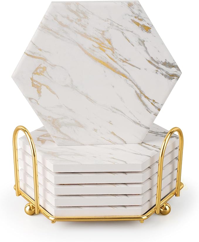 Marble Coasters for Drinks Absorbent by Geichan