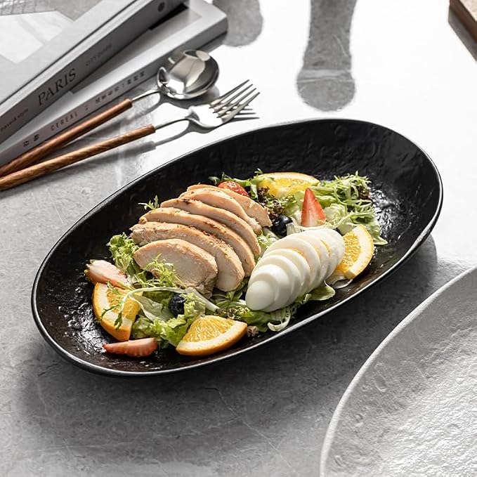 Serving Platter Oval Plates Premium Ceramic 12-Inch Set Serving Dishes - Image 4