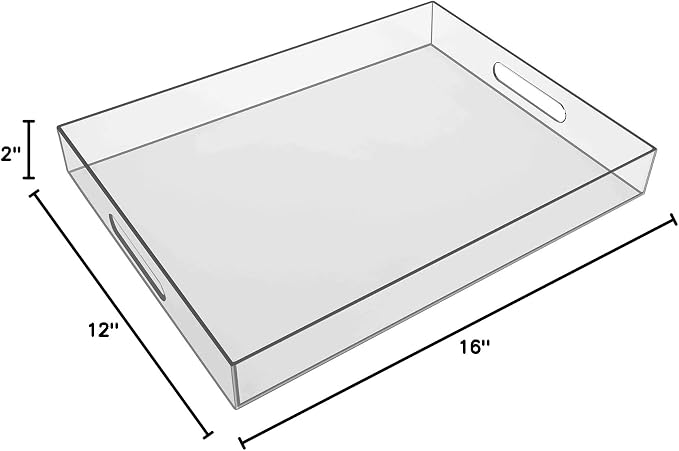 Sooyee Clear Acrylic Serving Tray, Plastic Tray - Image 8