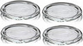 4 Pack Glass Candle Holder 4" Clear Beautiful Transparent Round Candle Plate… by Cumuiu