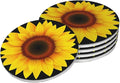 Sunflower Coasters Set of 4, Absorbent Ceramic Drink Coasters Cup Mat by Unknown
