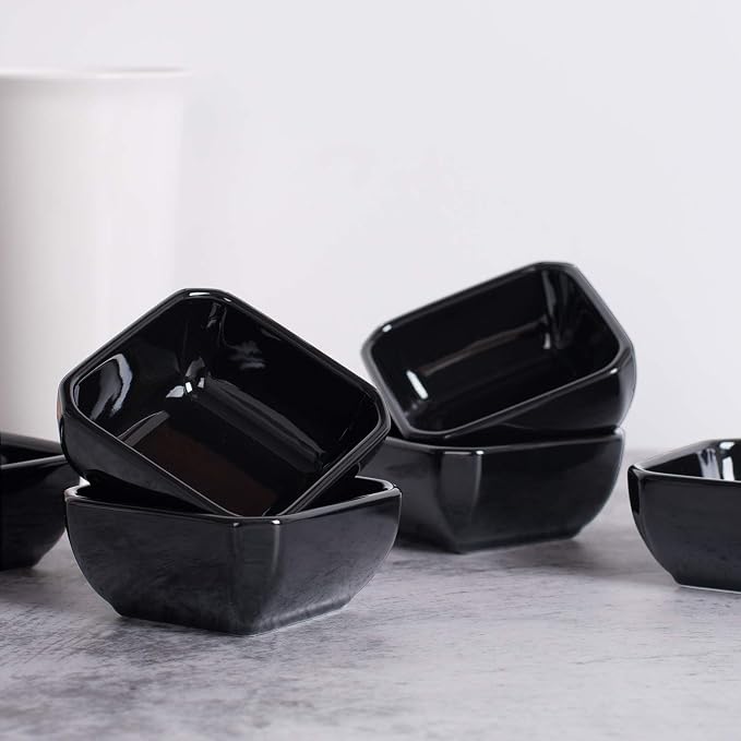 DELLING 6 Oz Square Porcelain Ramekins Set of 6, Oven Safe Creme Brulee Ramekins - Image 4