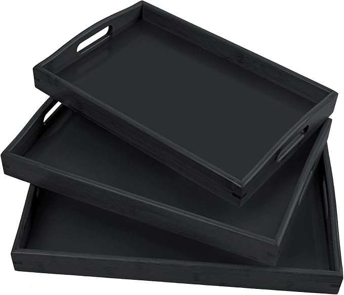 3 Pack Bamboo Serving Trays - Image 3