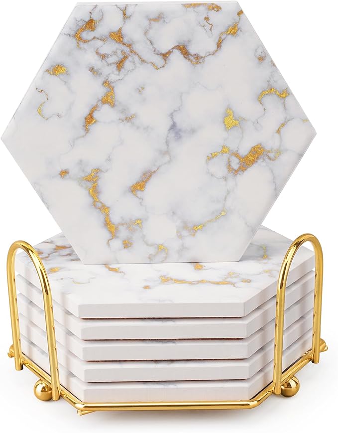 Marble Coasters for Drinks Absorbent by Geichan