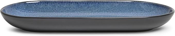 SANGO Resona Blue Serving Platters Set of 2, 14/12 Inch Stoneware Serving Dishes - Image 6