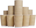Hot 8 oz Disposable Insulated Corrugated Sleeve Ripple Wall Paper Coffee Cups by ToysSavvy