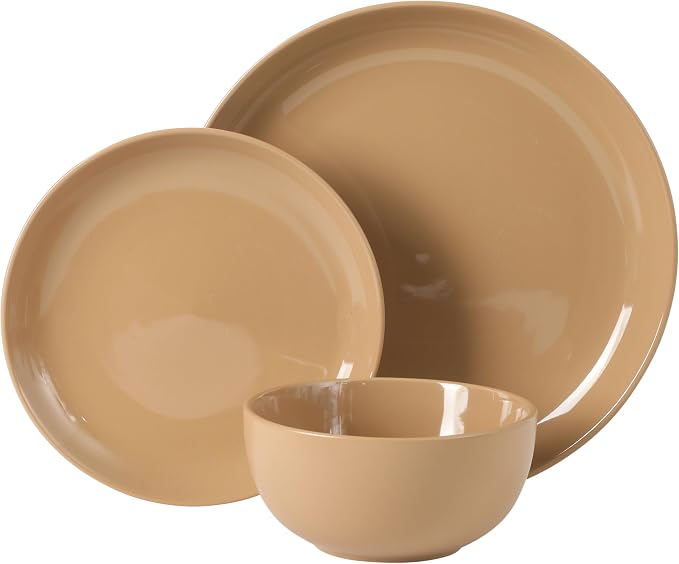 Gibson Home Rockaway 12 Piece Plates and Bowls Matte Outside/Shiny Inside Glaze - Image 7