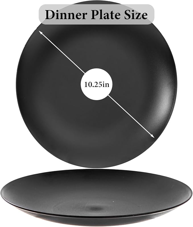 ejonirinjonir 80pcs 10.25in Heavy-Duty Black Plastic Plates - Image 2