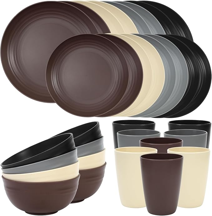 Quatish 32 Piece Plates and Bowls Sets by Quatish