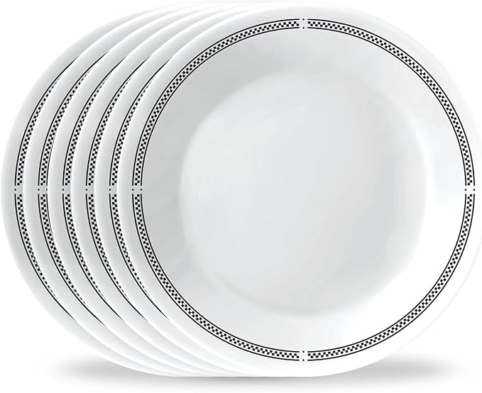 Corelle Vitrelle 6.75" Salad Appetizer Plate Set, Triple Layer Glass and Chip by Corelle