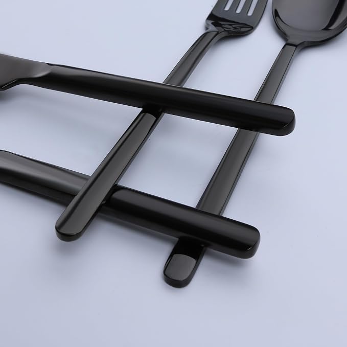 Black Silverware Set, 30 Piece Flatware Set - Image 6