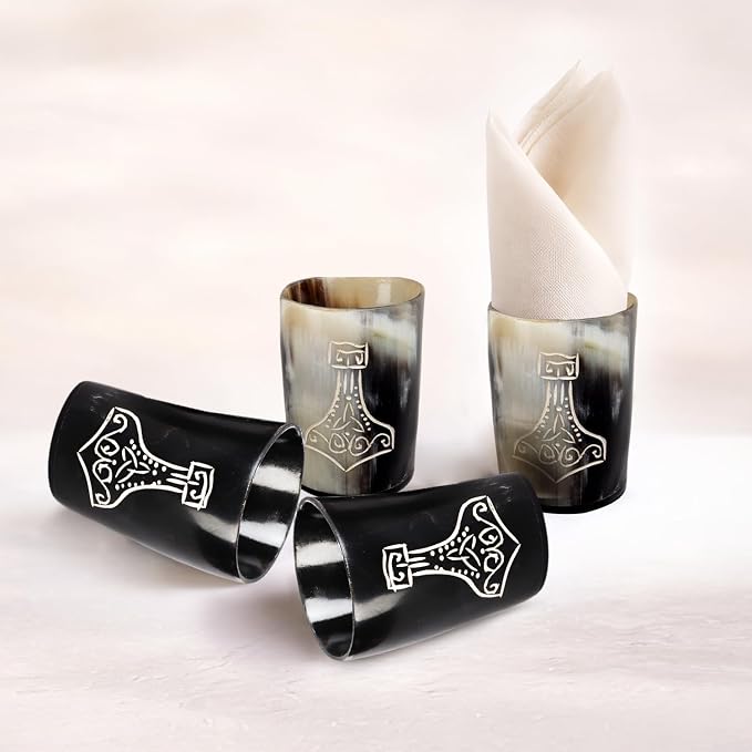 Handicrafts Home Viking Horn Shot Glasses Set of 8, Handmade Horn, Rustic - Image 3